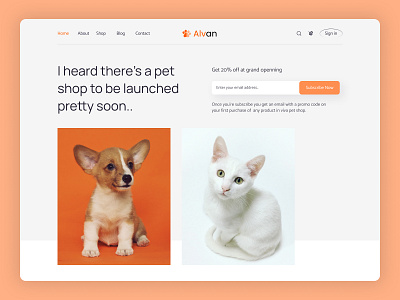 Pet Shop Landing Page branding cat food cat shop dog food dog shop ecommerce landing page landing page design pet pet shop pet shop landing pet shop ui design pet shop website pets stray dogs ui ui design ux design web app design website design