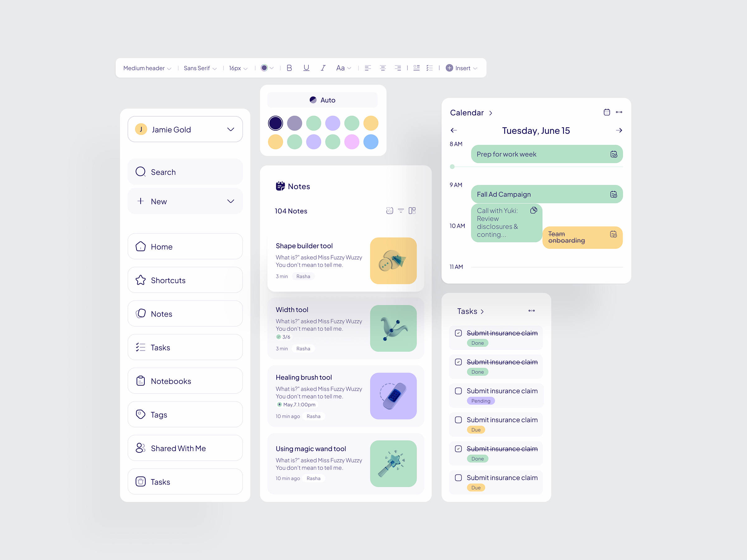 Productivity tool ui design | Task, Todo, Schedule, meeting by Mufidul ...