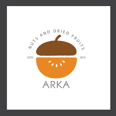 ARKA LOGO DESIGN branding design fruit fruits graphic design logo logodesign nut nuts orange