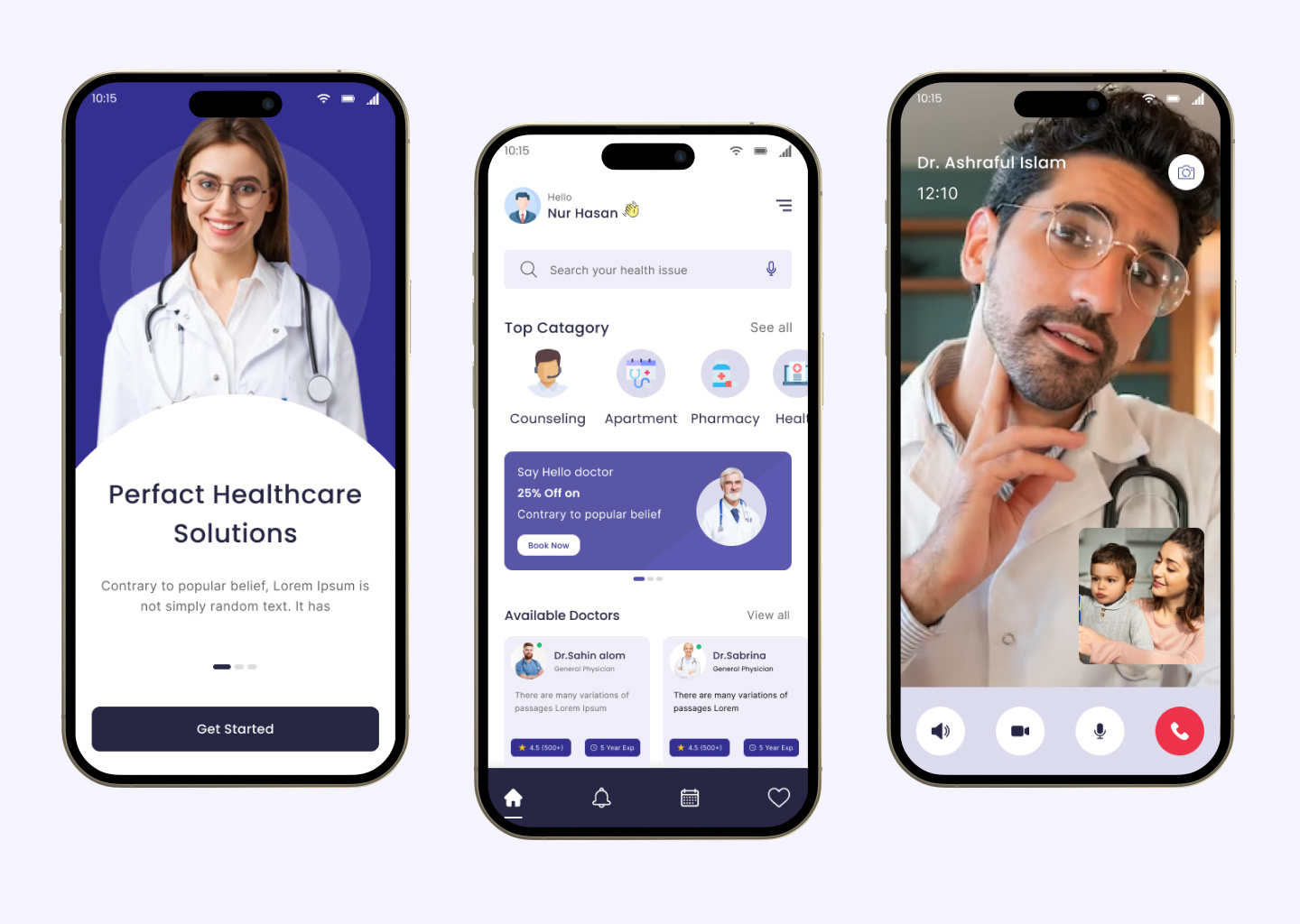 Telemedicine mobile app by Nur Hasan on Dribbble
