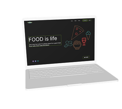 Neon Food (Landing Page) branding logo ui аутолайаут иконки неон