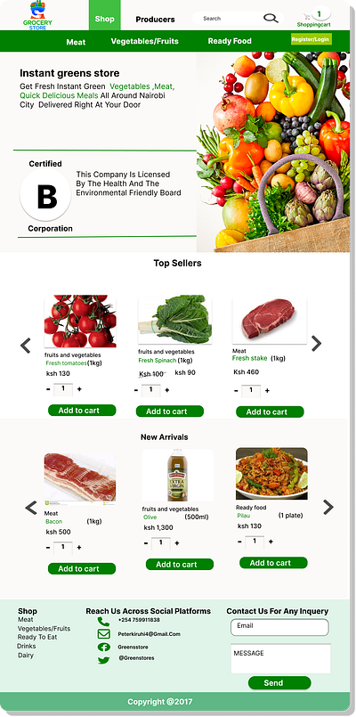 Grocery Store landing page branding design figma graphic design illustration typography ui ux web web design website