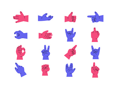 Hand, Sign & Gesture flat gesture hand illustration sign vector
