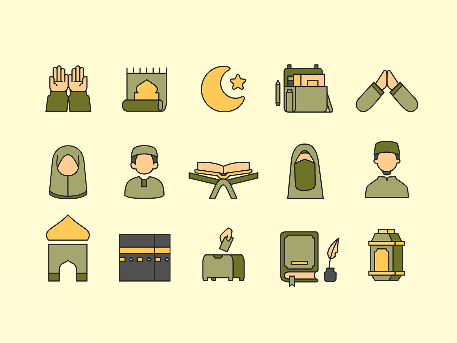 Islamic Theme Icon design flat graphic design icon illustration logo minimalism simple vector