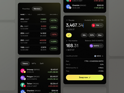 Crypto wallet - IOS mobile app (Components) app app design buttons clean component design components crypto design design system minimal mobile app mobile design modules product swap component ui components ui design ui kit ux design web3