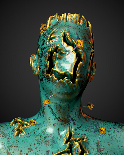 GRITION 3d 3d art 3d graphics 3d illustration 3d render 3dportrait abstract 3d animation blender cinema4d design portrait redshift surreal surrealart zbrush