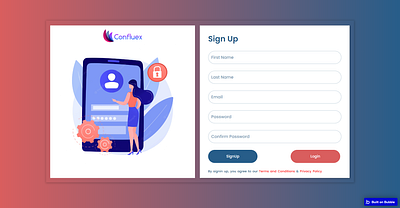 Basic Sign Up Page bubble.io design illustration sign up web design