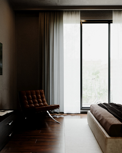 Brown bedroom - Chair 3dsmax architecture archviz corona design interior interior design render visualization