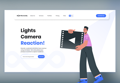 Landing Page Light Theme app branding dailyui design illustration logo minimal ui ux xd design