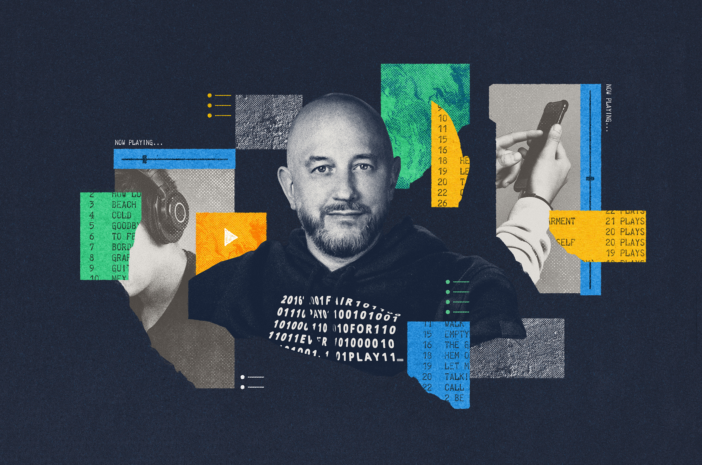 Billboard: Fixing Music Royalties art billboard ceo collage design digital art editorial illustration leadership magazine management music royalties spotify