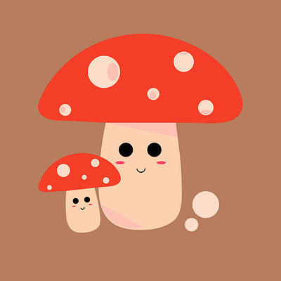 Cute mushroom illustration cute food themed graphic design illustration illustrator kawaii mushrooms vector