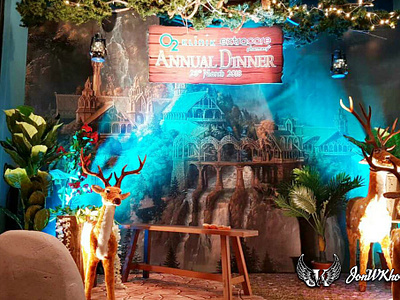 O2 Clinik 2018 (Rivera Rainforest Theme) | Annual Dinner annual dinner backdrop design entrance graphic design illustration jonwkhoo o2 clinic photo corner photobooth visual art deco