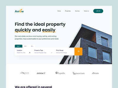 Real Estate Website landing page design graphic design hotel landing page real estate travel ui ui design website