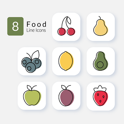 Food Line Icons food food icon graphic design icon illustration lineicon vector