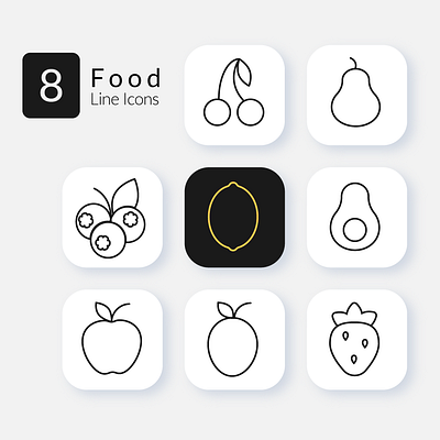 Food Line icons app food food icons fruts graphic design icins illustration line icons lineicons mobile vector web