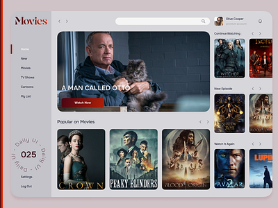 Daily UI Challenge - Day 25: TV App app dailyui day 25 design movie tv app ui ux