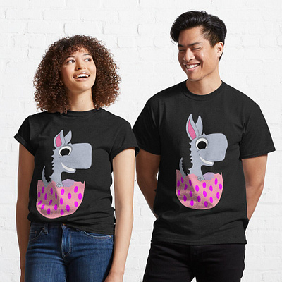 Happy Easter Bunny Egg Funny Dinosaur Classic T-Shirt bunny easter graphic design happy t shirt