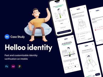 Case study: Identity verification app - Helloo biometrics case study digital facial recognition id verification identity kyc ui ux verification