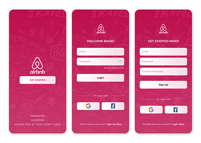 Login Screen Redesign airbnb app branding design graphic design illustration logo typography ui ux vector