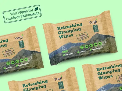 Refreshing wipes package design camping wipes outdoor wipes package design packaging design product packaging design refreshing wipes design wet wipes