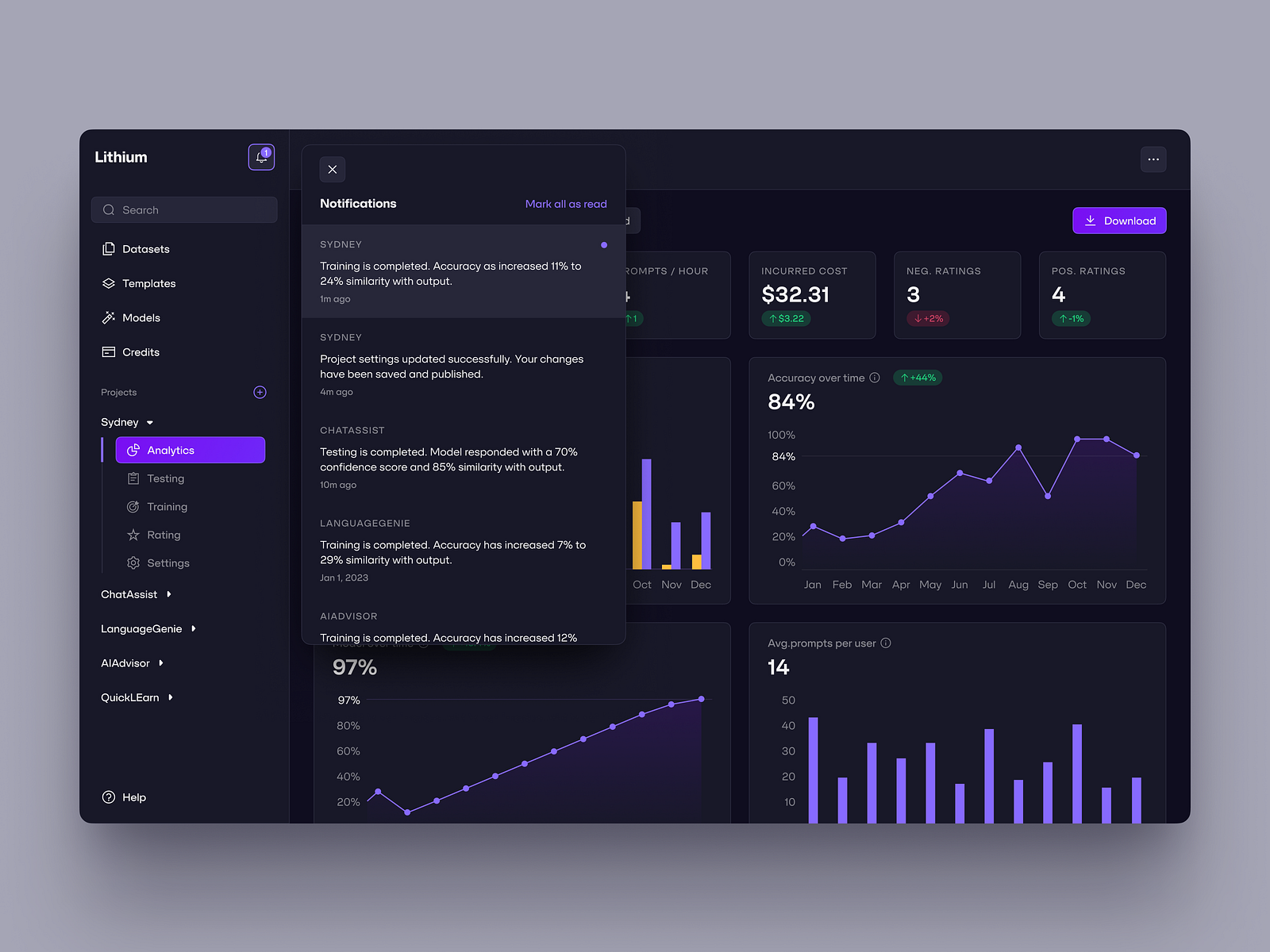 AI - Notifications by Pixel-1 on Dribbble