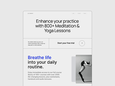 Yoga Course Website concept ui ux web web design website