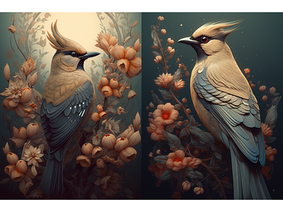 illustration sharing bird card design illustration