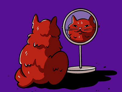 Home cat art character comic art digital art illustration procreate