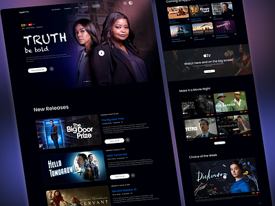 Apple TV+ Redesign Concept apple tv design figma promo page redesign concept streaming service ui ux web design