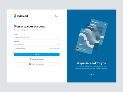 Riddle UI Web Design system (v1.0) authentication dark mode dashboard design system figma login minimal product design ui ui design ui kit user interface ux ux design