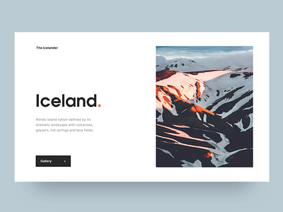 Day 36: Iceland website animation animation build clean design clean website iceland minimal motion design ui