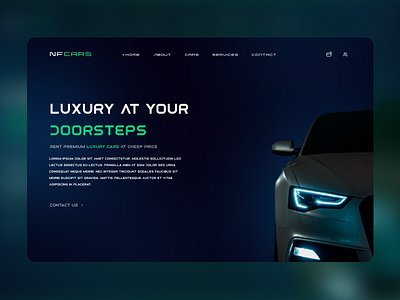 Car Rental Service Landing Page abstract app flat design ui uidesign website