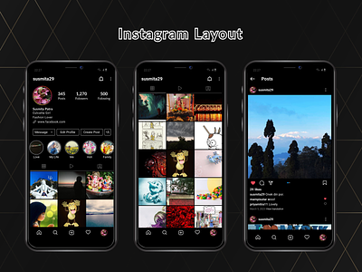 Instagram Layout design gallary instagram instagram layout post profile ui