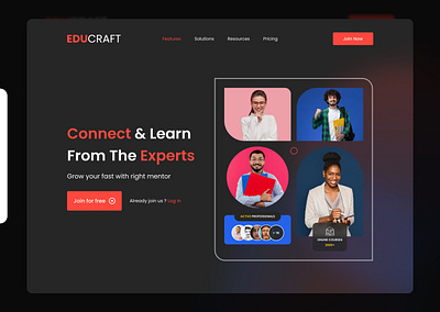 Education Hero Section Landing Page Design adobe e learning education figma photoshop ui ui design uiux user interface visual design web design