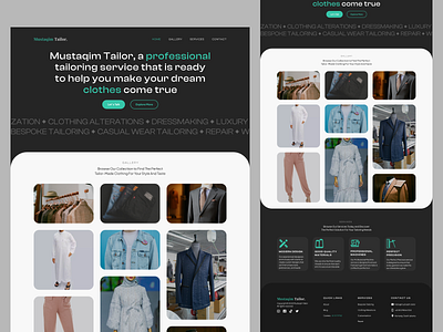 Mustaqim Tailor Landing Page clothes clothing company profile fashion interface landing page tailor ui uiux web web design