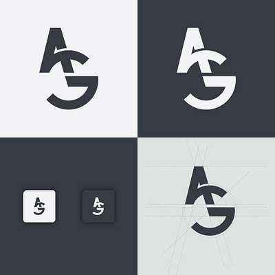AG LetterMark Modern Logo brading lettermarklogo logodesigner logodesigner logo logodesigns logos modern unique