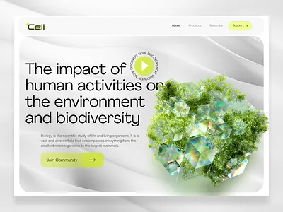 Hero Section - Website Design cell design figma grey ui uidesign uxui design