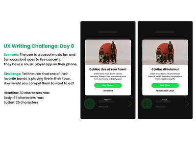 UX Writing Challenge: Day 8 app design music spotify ui ux uxwriting