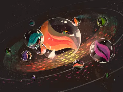 Marbles childhood illustration marbles universe