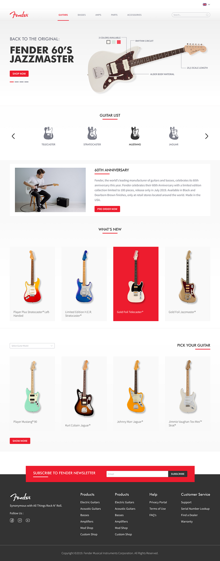 Fender Guitar Store site by Hilman AR on Dribbble