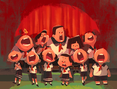 Chorus character childhood chorus class festival illustration memory