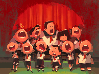 Chorus character childhood chorus class festival illustration memory