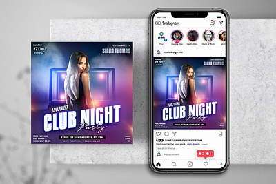 Night Performance Event Instagram PSD Templates banner club flyers design event flyer flyer instagram post psd psd club flyer psd flyer template