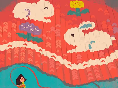 Sweater childhood girl illustration memory rabbit red sweater