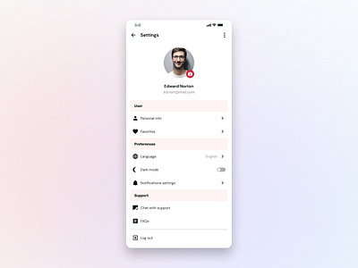 Daily UI 007 - Profile settings app app design design mobile profile settings ui ui design