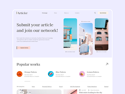 Articler - personal blog template blogdesign colorpalette free template minimalistic webdesign website design