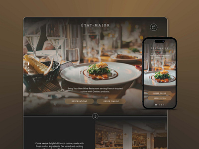 État Major - Restaurant Web Design branding graphic design mobile app typography ui ux web design