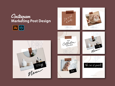 Social Media Design | Instagram Feed ads branding campaign feed graphic design identity instagram instagram feed instagram post instagram templates minimal pack post social media social media ads stories trading trending now typography