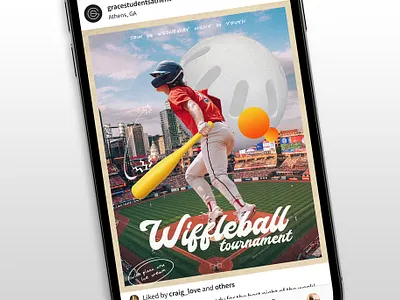 Youth Wiffleball Tournament baseball church collage college design graphic design media ministry retro social softball sports student surreal vintage wednesday wiffleball youth