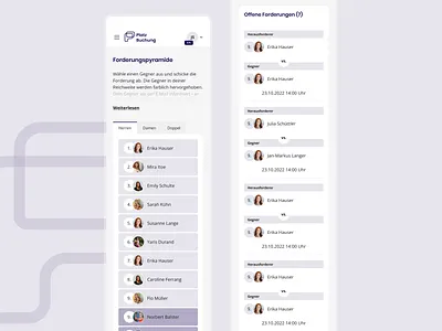 Platzbuchung | challenge pyramid application booking online tennis court court booking system design interface management software mobile design software software ui tennis booking tennis court tennis software ui ui ux ui design uidesign ux ui design